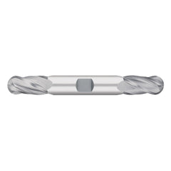 Ball End Mill: 11/32" Dia, 3/4" LOC, 4 Flute, Solid Carbide