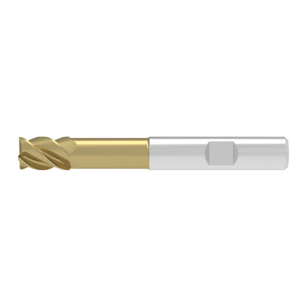 Corner Chamfer End Mill: 5.00 mm Dia, 9.00 mm LOC, 3 Flute, 0.12 mm Chamfer Width, Solid Carbide