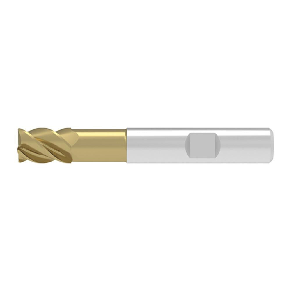 Corner Chamfer End Mill: 5.00 mm Dia, 9.00 mm LOC, 3 Flute, 0.12 mm Chamfer Width, Solid Carbide