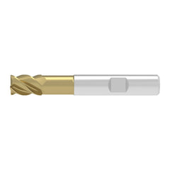 Corner Chamfer End Mill: 5.00 mm Dia, 9.00 mm LOC, 3 Flute, 0.12 mm Chamfer Width, Solid Carbide