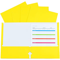 Portfolios, Report Covers & Pocket Binders; Color: Yellow; Overall Width: 8.5 in; Overall Length: 11 in; Material: Paper