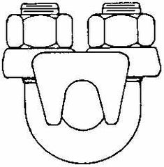 Wire Rope Thimble: 3/16" Rope Dia, Malleable Iron