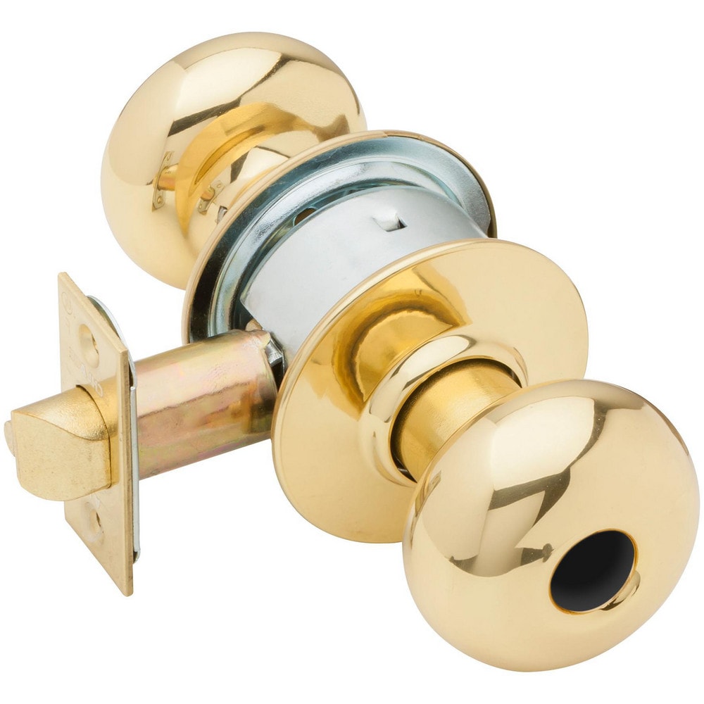 Knob Locksets; Type: Entrance; Key Type: Keyed Different; Material: Metal; Finish/Coating: Bright Brass; Compatible Door Thickness: 1-3/8" to 1-7/8"; Backset: 2.375; Lockset Grade: Grade 2