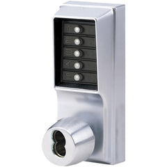 Knob Locksets; Type: Entrance; Key Type: Keyed Different; Material: Metal; Finish/Coating: Satin Chrome; Compatible Door Thickness: 1-3/8" to 2-1/4"; Backset: 2.375; Lockset Grade: Grade 1