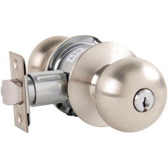 Knob Locksets; Type: Entrance; Key Type: Keyed Different; Material: Metal; Finish/Coating: Satin Nickel; Compatible Door Thickness: 1-3/8" to 1-3/4"; Backset: 2.75; Lockset Grade: Grade 2