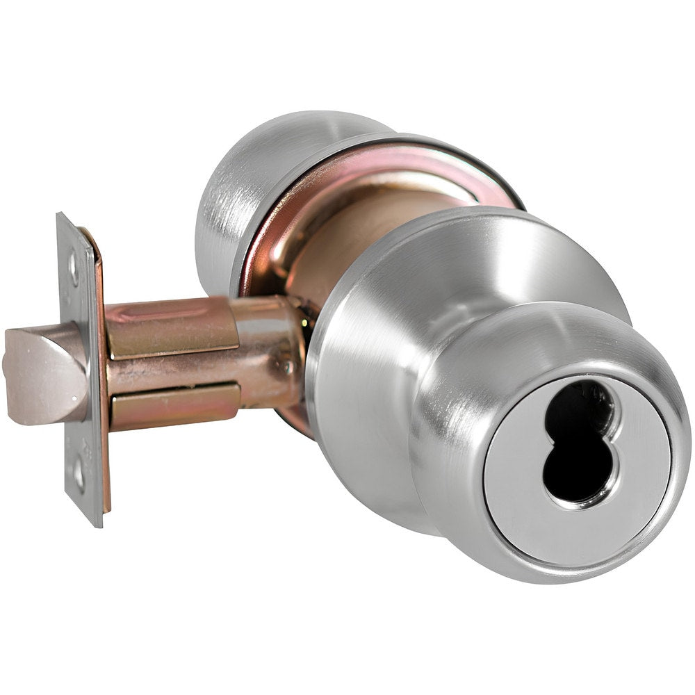 Knob Locksets; Type: Storeroom; Key Type: Keyed Different; Material: Metal; Finish/Coating: Satin Chrome; Compatible Door Thickness: 1-3/8" to 1-7/8"; Backset: 2.75; Lockset Grade: Grade 2