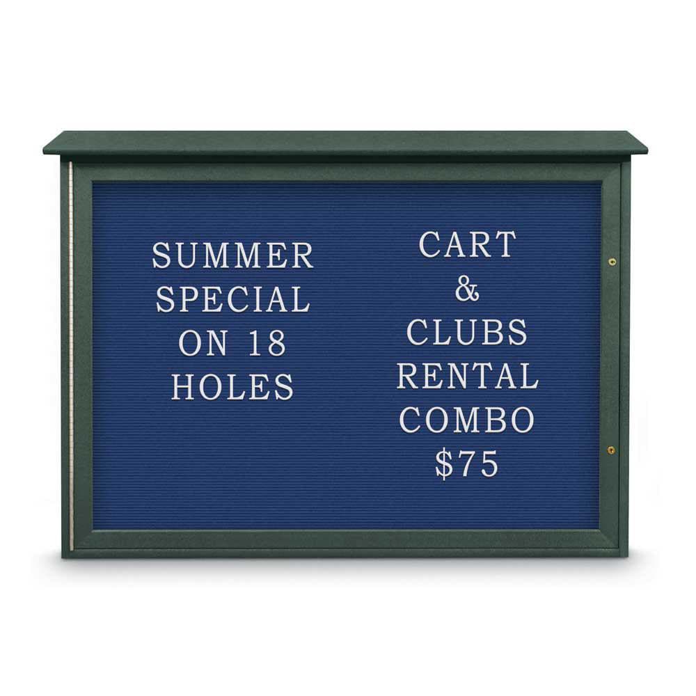 Enclosed Letter Board: 48" Wide, 36" High, Laminate, Blue