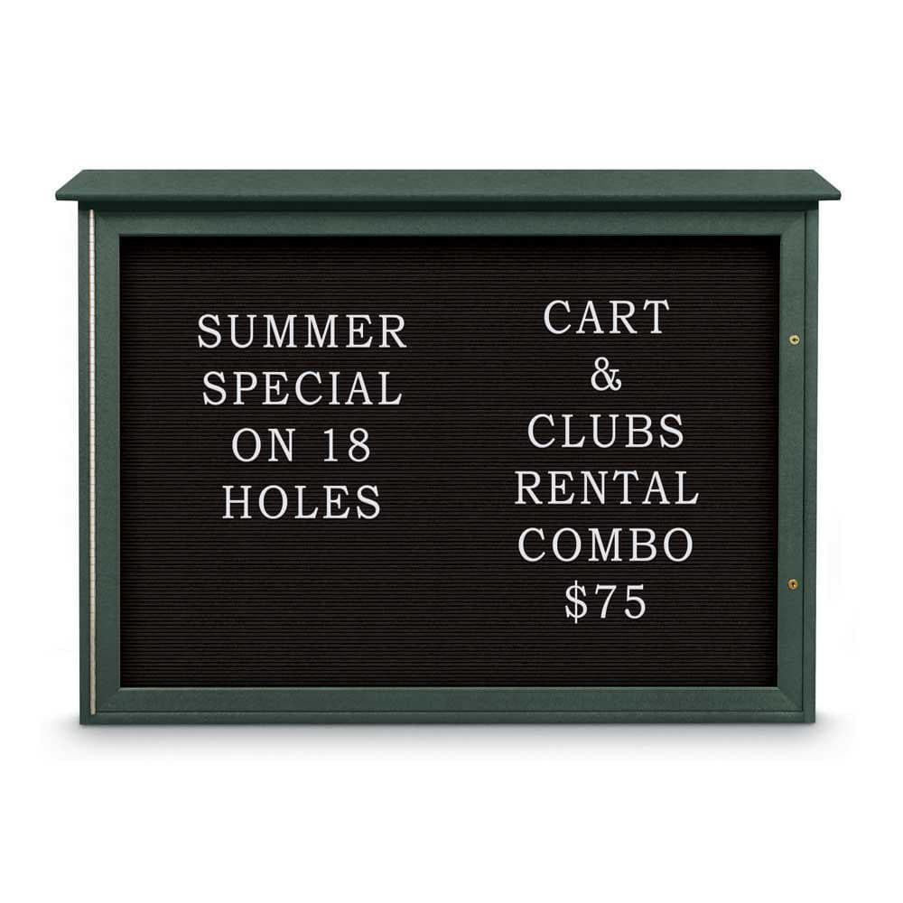 Enclosed Letter Board: 48" Wide, 36" High, Laminate, Black