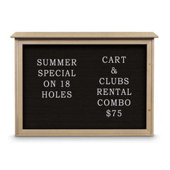 Enclosed Letter Board: 48" Wide, 36" High, Laminate, Black