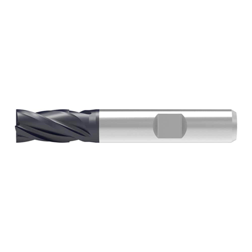 Corner Chamfer End Mill: 10.00 mm Dia, 14.00 mm LOC, 4 Flute, 0.10 mm Chamfer Width, Solid Carbide