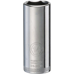 Deep  Hand Socket: 1/4" Drive, 14.00 mm Socket, 6-Point