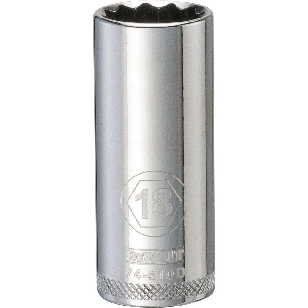 Deep  Hand Socket: 3/8" Drive, 18.00 mm Socket, 12-Point