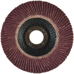 Flap Disc:  4-1/2" Dia, 5/8-11" Hole, 80 Grit, Aluminum Oxide, Type 29