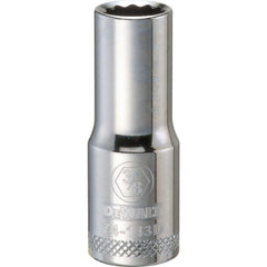 Deep  Hand Socket: 3/8" Drive, 3/8" Socket, 12-Point