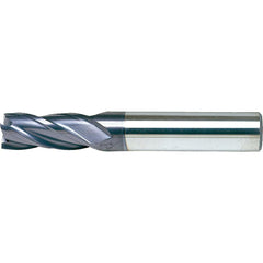 Square End Mill: 1/2" Dia, 4 Flute, Solid Carbide