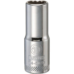 Deep  Hand Socket: 3/8" Drive, 10.00 mm Socket, 12-Point