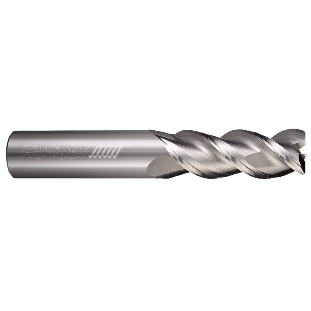 Corner Radius End Mill: 3/8" Dia, 3/4" LOC, 0.1250" Radius, 3 Flute, Solid Carbide