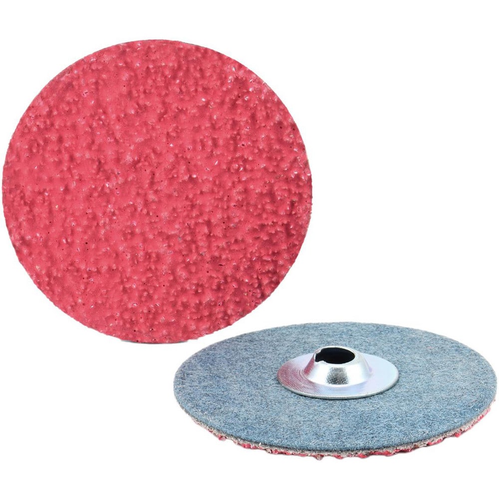 Quick-Change Disc: Type S, 2" Dia, 100 Grit, Ceramic Alumina, Coated