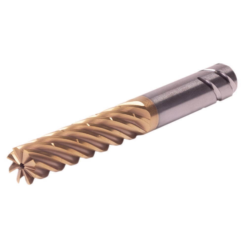 Roughing & Finishing End Mills; Mill Diameter (Fractional Inch): 5/8; Mill Diameter (mm): 15.88; Flute Type: Helical Flute; Number Of Flutes: 8; End Mill Material: Solid Carbide; Length of Cut (Inch): 2-1/2; Length of Cut (mm): 63.50; Coating/Finish: AlCr