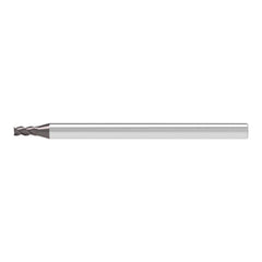 Corner Chamfer End Mill: 0.50 mm Dia, 1.50 mm LOC, 3 Flute, 0.05 mm Chamfer Width, Solid Carbide