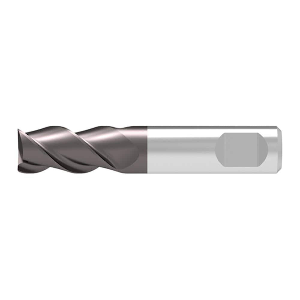 Corner Chamfer End Mill: 4.50 mm Dia, 8.00 mm LOC, 3 Flute, 0.10 mm Chamfer Width, Solid Carbide