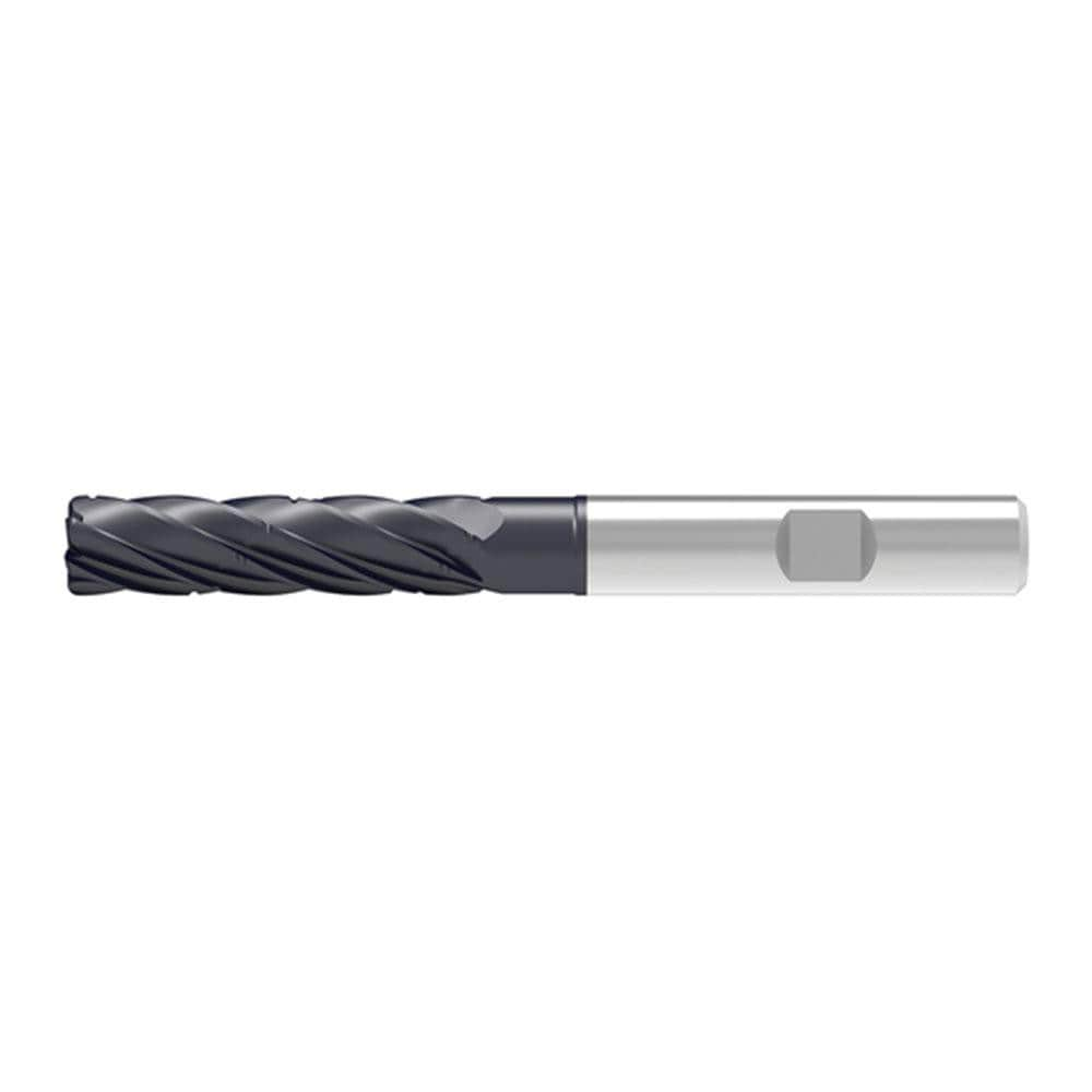 Corner Radius End Mill: 14.00 mm Dia, 57.00 mm LOC, 1.50 mm Radius, 5 Flute, Solid Carbide