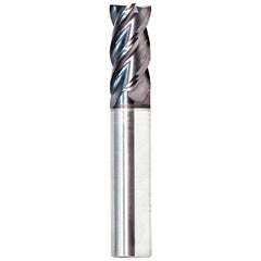 Corner Radius End Mill: 5/8" Dia, 1" LOC, 0.0200" Radius, 4 Flute, Solid Carbide