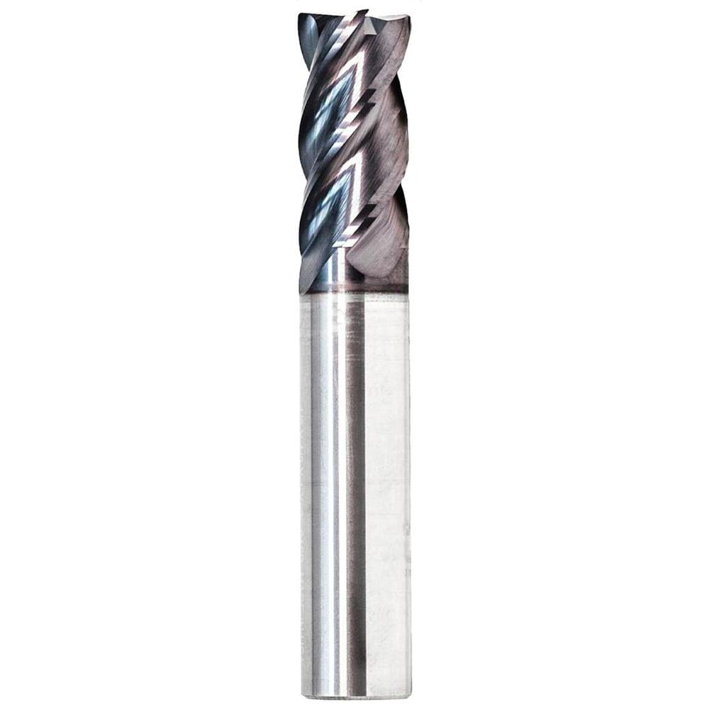 Corner Radius End Mill: 1/2" Dia, 2-1/4" LOC, 0.0600" Radius, 4 Flute, Solid Carbide