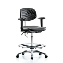 ESD Task Chair: ESD Polyurethane, 34-3/4" Seat Height, Black