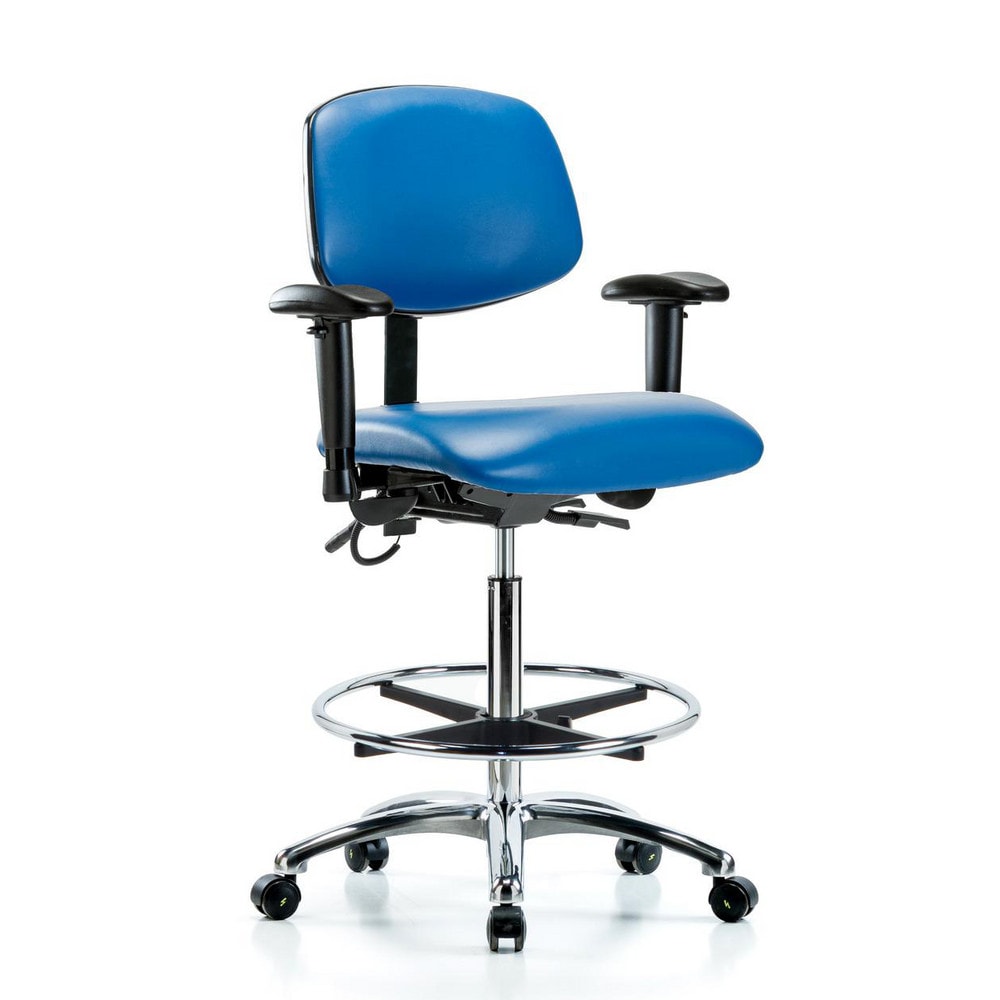 ESD Task Chair: ESD Vinyl, 36" Seat Height, Blue