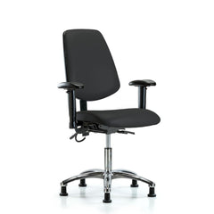 ESD Task Chair: ESD Vinyl, 24" Seat Height, Black