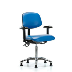 ESD Task Chair: ESD Vinyl, 29" Seat Height, Blue