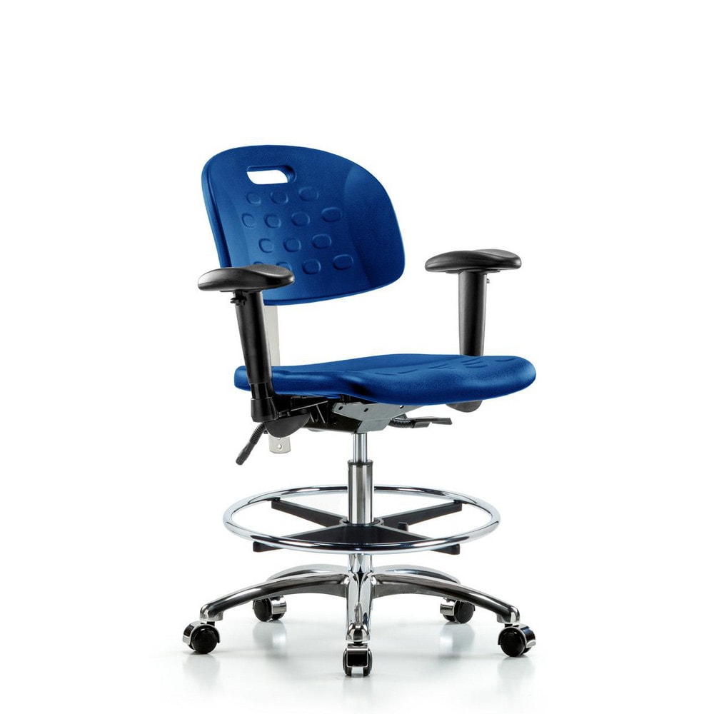 Clean Room Task Chair: Polyurethane, 28" Seat Height, Blue