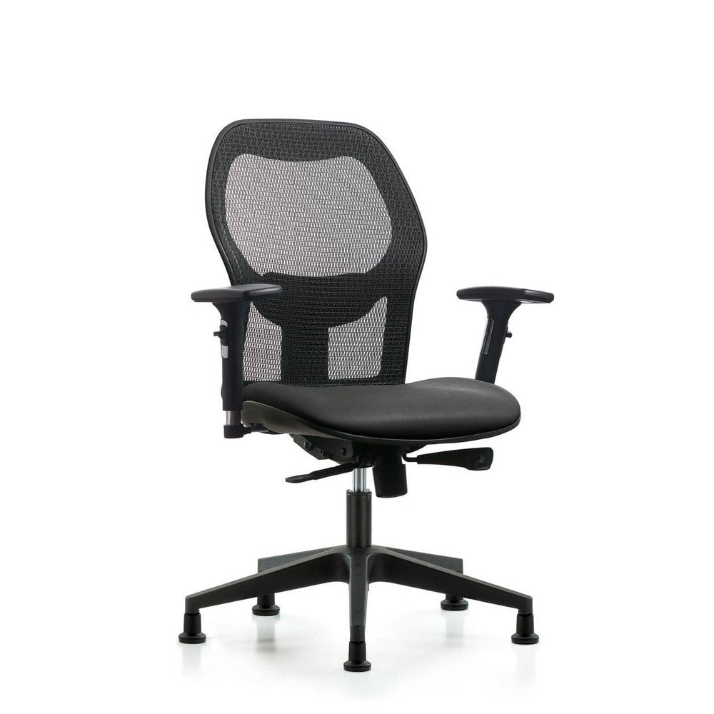 Mesh Office Task Chair: Vinyl, 23" Seat Height, Carbon