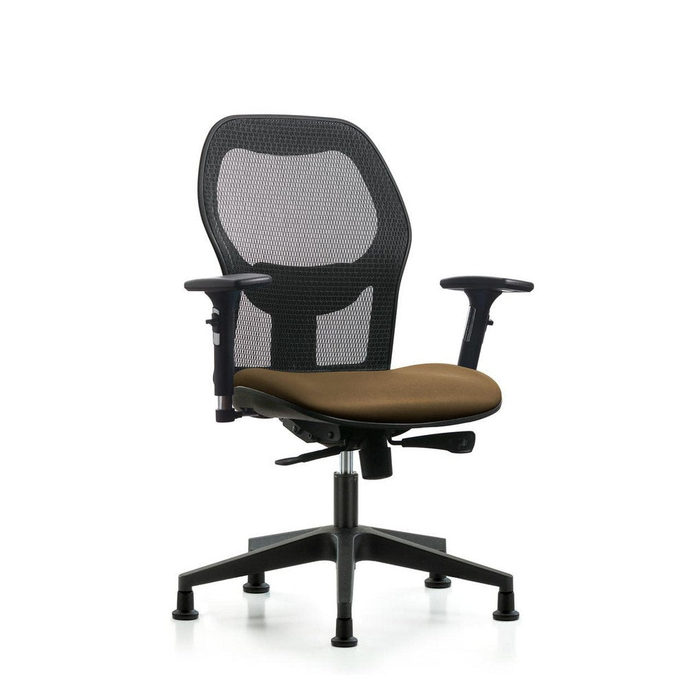 Mesh Office Task Chair: Vinyl, 23" Seat Height, Taupe