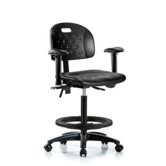 Polyurethane Task Chair: Polyurethane, 34" Seat Height, Black