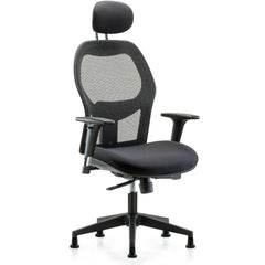 Mesh Office Task Chair: Mesh Fabric, 23" Seat Height, Black