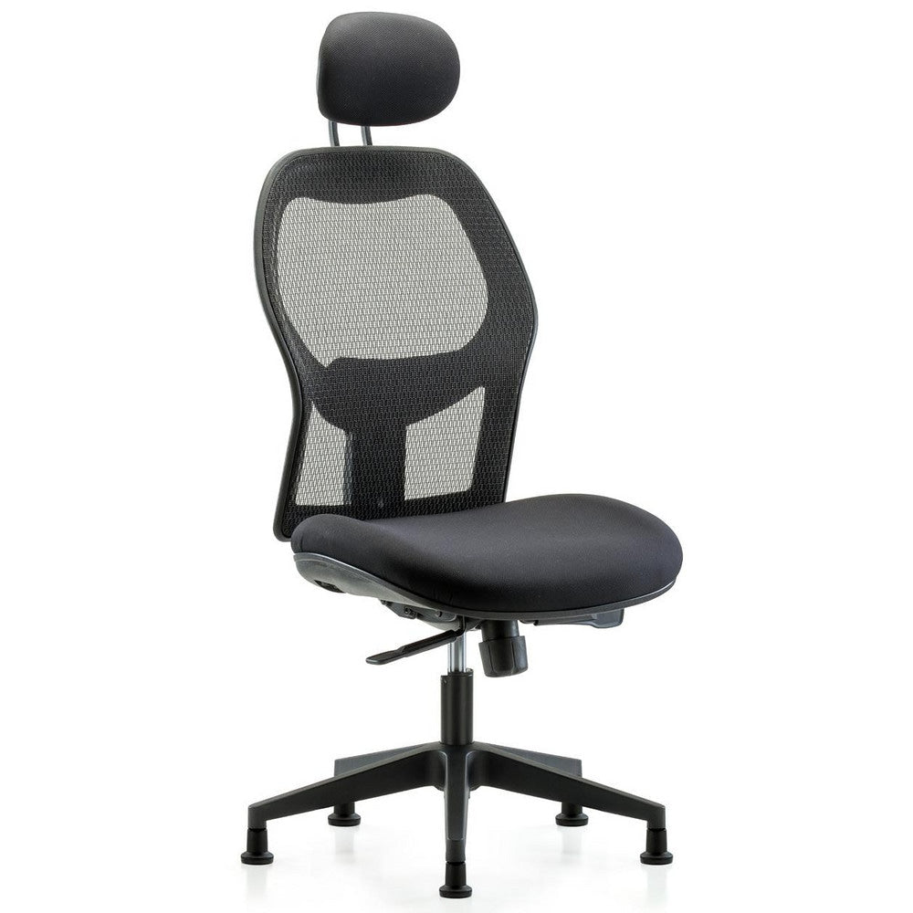 Mesh Office Task Chair: Mesh Fabric, 23" Seat Height, Black