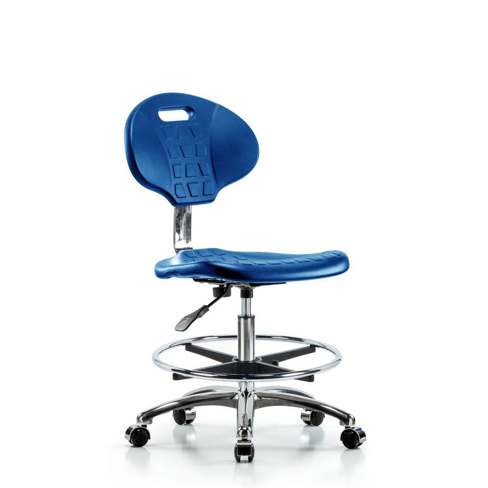 Clean Room Task Chair: Polyurethane, 27" Seat Height, Blue