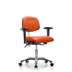 Clean Room Task Chair: Vinyl, 24" Seat Height, Orange Kist