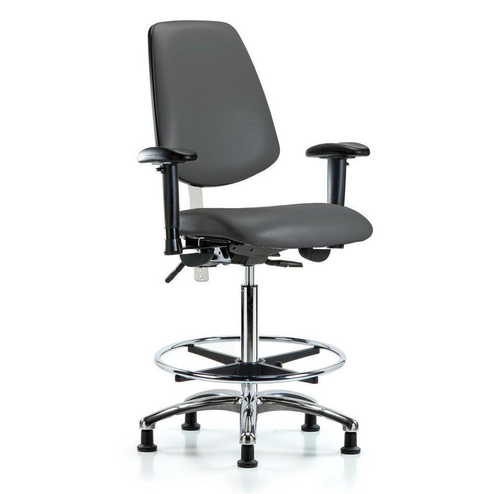 Clean Room Task Chair: Vinyl, 36" Seat Height, Storm