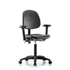 Polyurethane Task Chair: Polyurethane, 26-3/4" Seat Height, Black