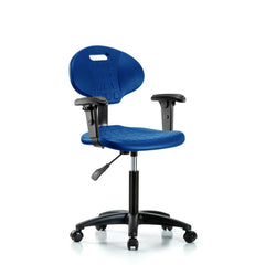 Polyurethane Task Chair: Polyurethane, 26-1/4" Seat Height, Blue