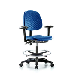 Polyurethane Task Chair: Polyurethane, 26-3/4" Seat Height, Blue