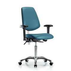 Clean Room Task Chair: Vinyl, 29" Seat Height, Marine Blue