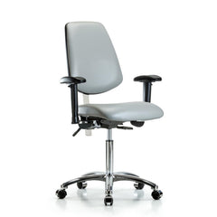 Clean Room Task Chair: Vinyl, 29" Seat Height, Dove Gray