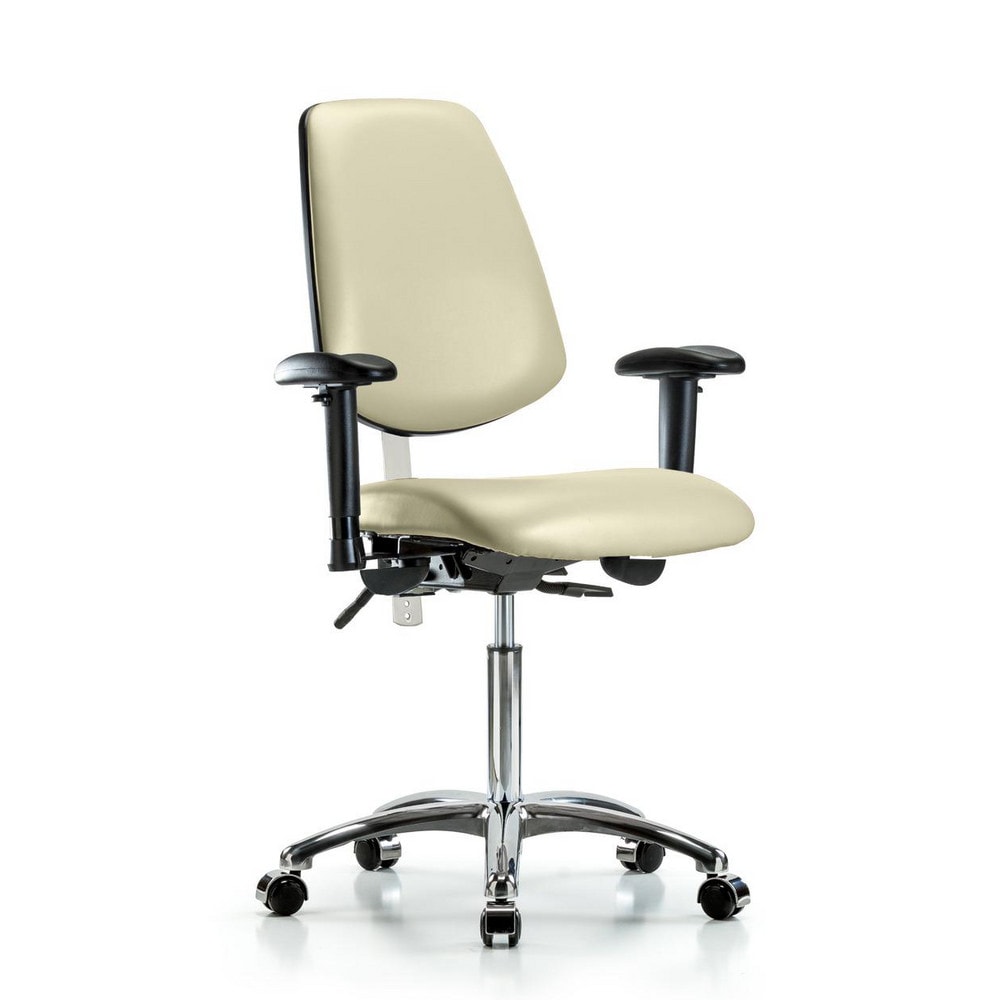 Clean Room Task Chair: Vinyl, 29" Seat Height, Adobe White