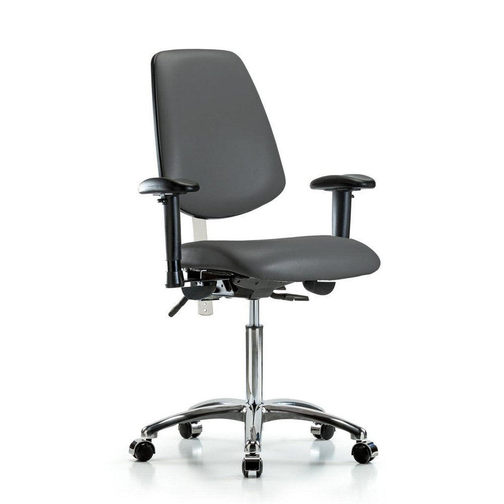 Clean Room Task Chair: Vinyl, 29" Seat Height, Carbon