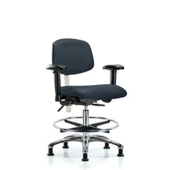 Clean Room Task Chair: Vinyl, 29" Seat Height, Imperial Blue