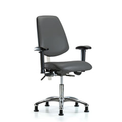 Clean Room Task Chair: Vinyl, 24" Seat Height, Carbon